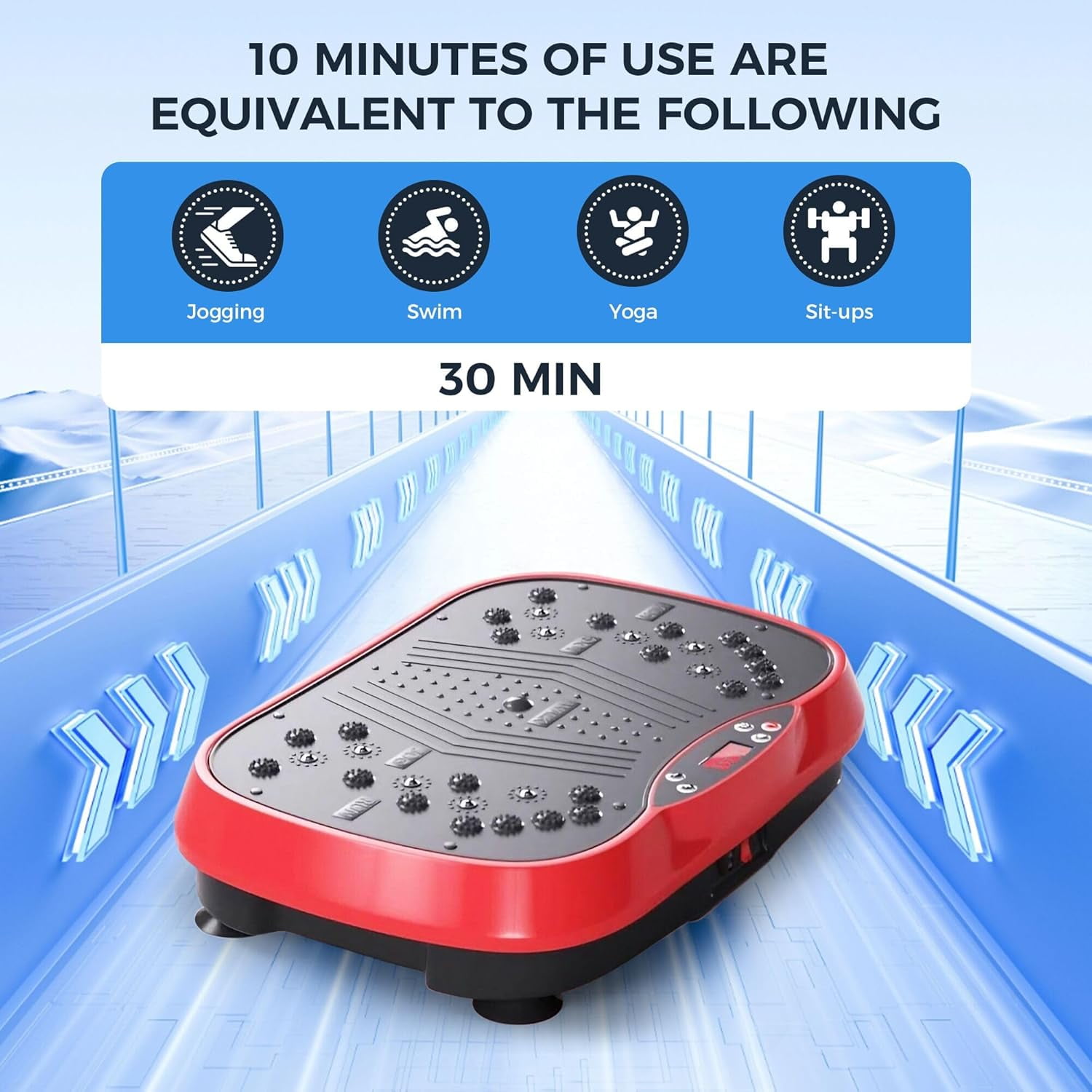 WANKO Vibration Plate Exercise Band Workout Machine - Red