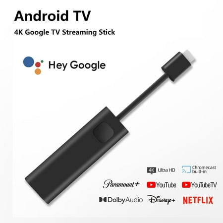Android TV Stick, 4K HD Streaming Device with Google Chromecast, HDMI Streaming Stick for TV, Netflix Certified, Google Assistant