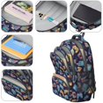 thumbnail image 4 of Game Controller Blue Pattern Backpack for School, Cute School Bag with Adjustable Shoulder Straps and Padded Back, 16.9"x12.6"x5.9", 4 of 5