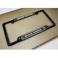 thumbnail image 3 of [Officially Licensed Product] - U.S. Space Force (USSF) - Domed Custom-Made Personalized Narrow (Thin) Top 4 Hole Metal Car License Plate Frame with Free caps - Black, b/w (Qty: 1 Frame), 3 of 8