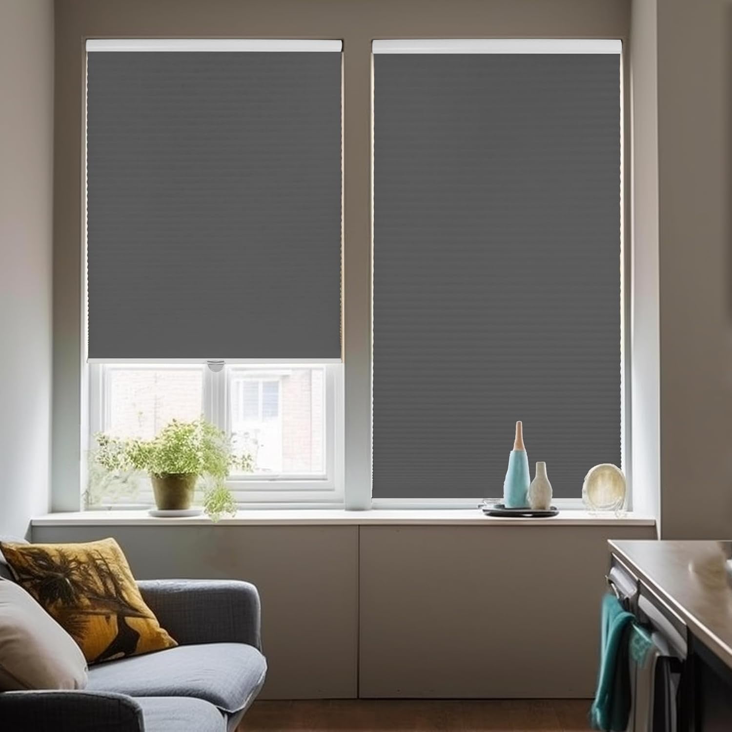 Chicology Steel Cordless Light Filtering Cellular Shades 69.25 in. W x 72 in. L