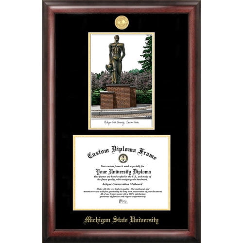 University of Alabama, Tuscaloosa 8.5" x 11" Gold Embossed Diploma Frame with Campus Images Lithograph