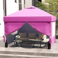 thumbnail image 3 of Ainfox 10x10 Pop up Canopy Tent with Sidewalls and Weighted Sandbags,Instant Outdoor Shade Gazebo,Pink, 3 of 8