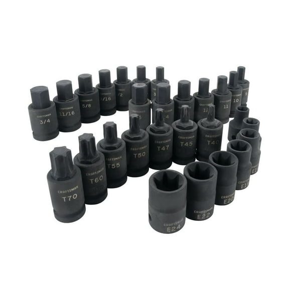 Craftsman 1/2-In Drive Impact Bit Socket Set, 28Pc