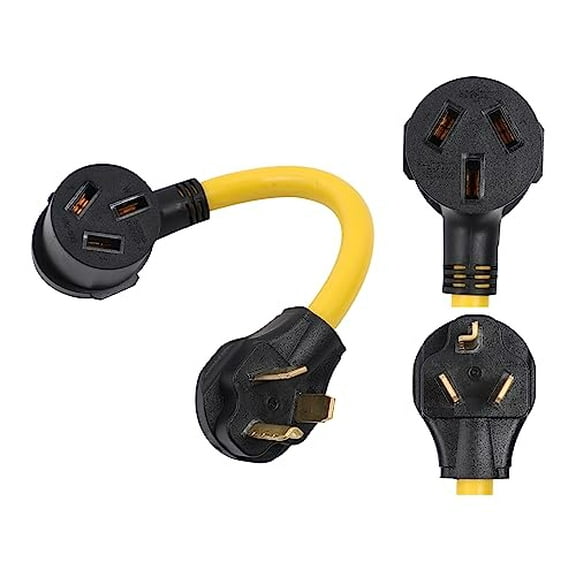 NEMA 10-30P to 10-50R 120V/240V 30 Amp 3 Prong Male Plug to 3 Prong Female Receptacle Dryer Power Cord Adapter$$Tools & Hardware Other