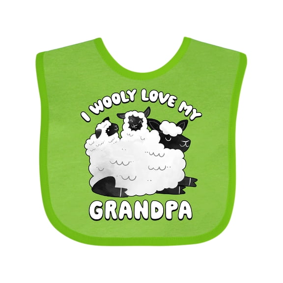 Inktastic I Wooly Love My Grandpa Boys or Girls Baby Bib