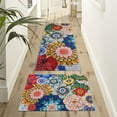 thumbnail image 4 of Boho Large Floral Kitchen Rugs Set 2 Piece Colorful Decorative Rug Runner Low-Profile Floor Mats Decorations for Home Kitchen(17"x48"+17"x30"), 4 of 6