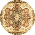 thumbnail image 1 of Ahgly Company Indoor Round Abstract Brown Modern Area Rugs, 7' Round, 1 of 4