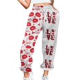thumbnail image 1 of Gibobby pantalones de yoga Pantalones de chándal con estampado del día de San Valentín para mujer, bolsillos, cintura alta, deportivos, gimnasio, ajuste atlético, pantalones de jogger (Rojo, XL), 1 of 4