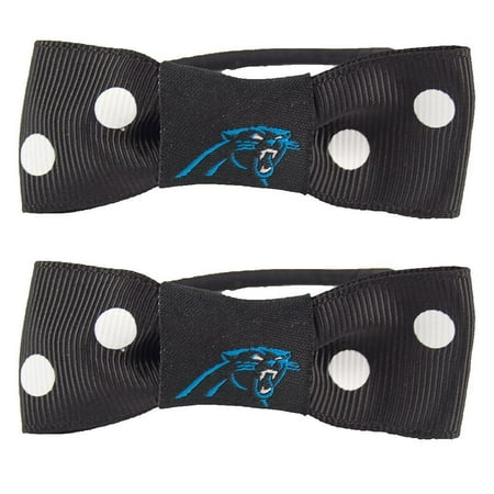 Carolina Panthers Bow Pigtail Holder