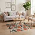 thumbnail image 3 of ODIKA 4'x6' Orange Green Vibrant Orchard Inspired Washable Area Rug Botanical Patterns with Modern Artistic Flair for Bedroom, Reading Nook, Pet Friendly & Non-Shedding, 3 of 7