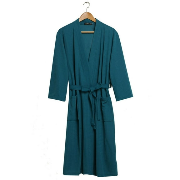XINXIAOO Men's And Women's Solid Color Autumn And Winter Couple Thin Quarter Sleeved Nightgown Housecoat Mom Daughter Matching Robes Womens Fuzzy Robe Long Women plus Size Robes Long plus Sized Robes