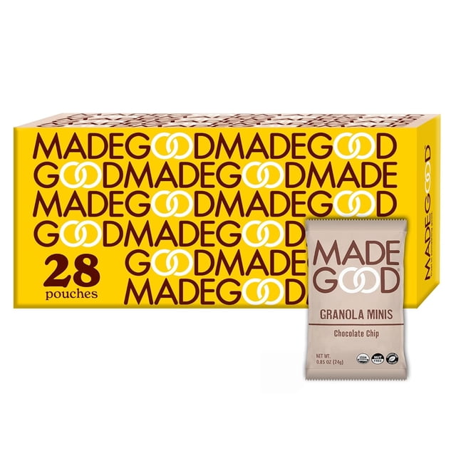 MadeGood Strawberry Granola Minis, 28 Count, Gluten Free and Organic Snacks