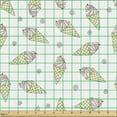 thumbnail image 2 of Ambesonne Ice Cream Fabric by the Yard Upholstery, Pastel Tones Cones Doodle, 1 Yard, Pale Pink and Cream, 2 of 5