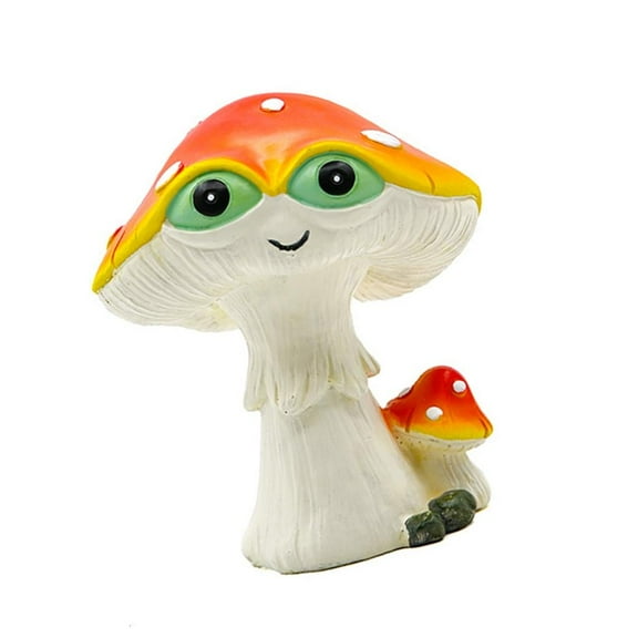 AOOOWER Green Eyes Mushroom Resins Miniature Figurine Decorations for Living Room Bedroom Balconies or Garden Ornament