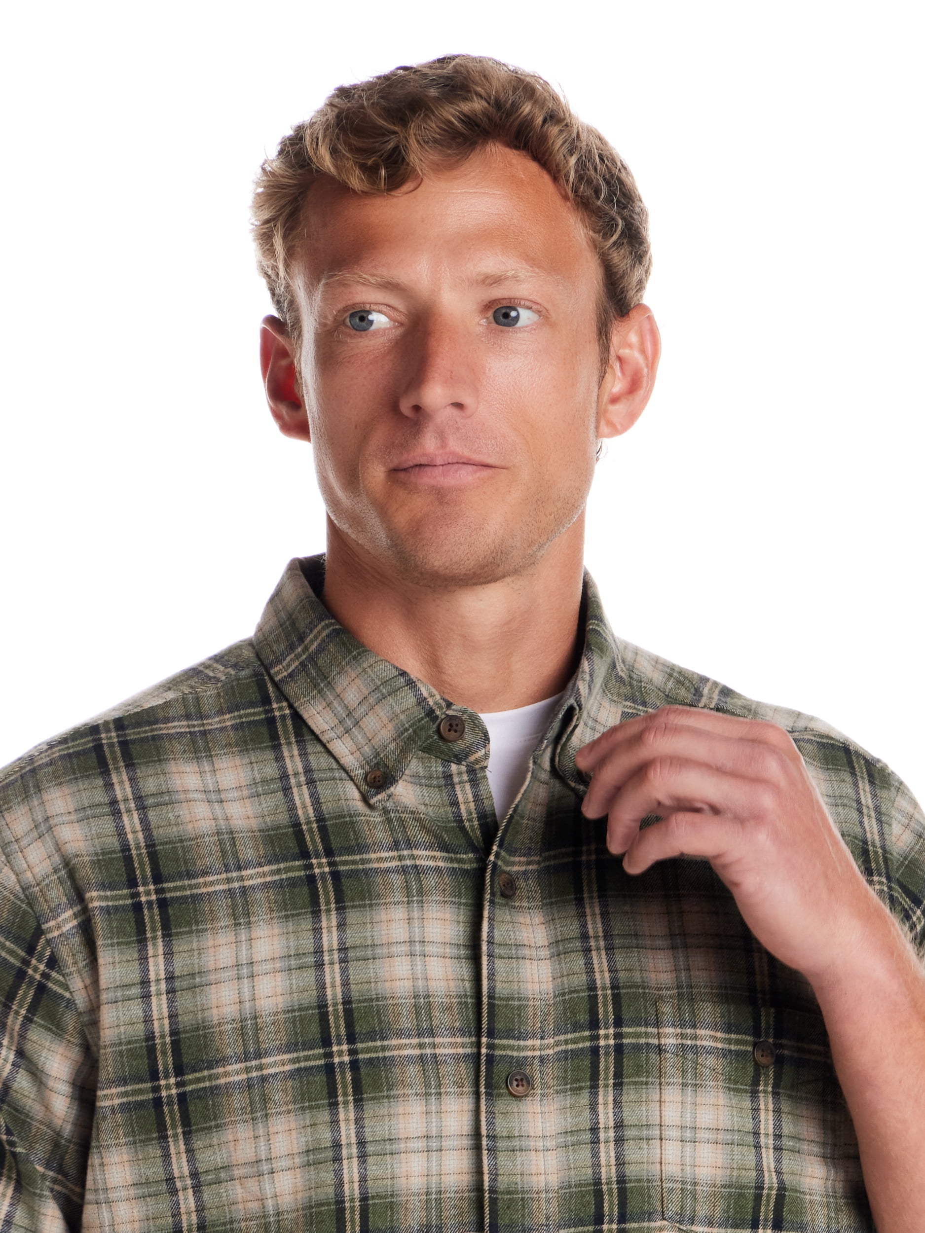 Frontier Threads Men's Long Sleeve Button Down Traditional Plaid Flannel