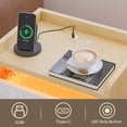 thumbnail image 4 of Pinmoco LED Nightstand with Two Drawers, End Table Bedside Table with Charging Station for Bedroom,White, 4 of 9