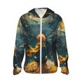 thumbnail image 2 of Uemuo Whimsical Starry Night Scene Pattern Women's Full Zip UPF 50+ Sun Protection Hoodie Jacket Long Sleeve Sun Shirt Hiking Outdoor Performance with Pockets-X-Large, 2 of 9
