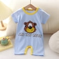 thumbnail image 2 of Qopobobo Toddler Boys Romper Boys Girls Summer Comfort Ribbed Short Sleeve Solid Color Round Neck Button Down With Pocket Romper Girls Breathable Daily One-Pieces Light Blue,3-6 Months, 2 of 7