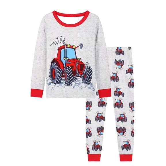 KPOPLK Toddler Boys Pajamas 2T 3T 4T 5T 6T 7T 8T Summer Long Sleeve Pjs for Boy Jammies Sleepwear Kids Sets Red Size 4-5 Years
