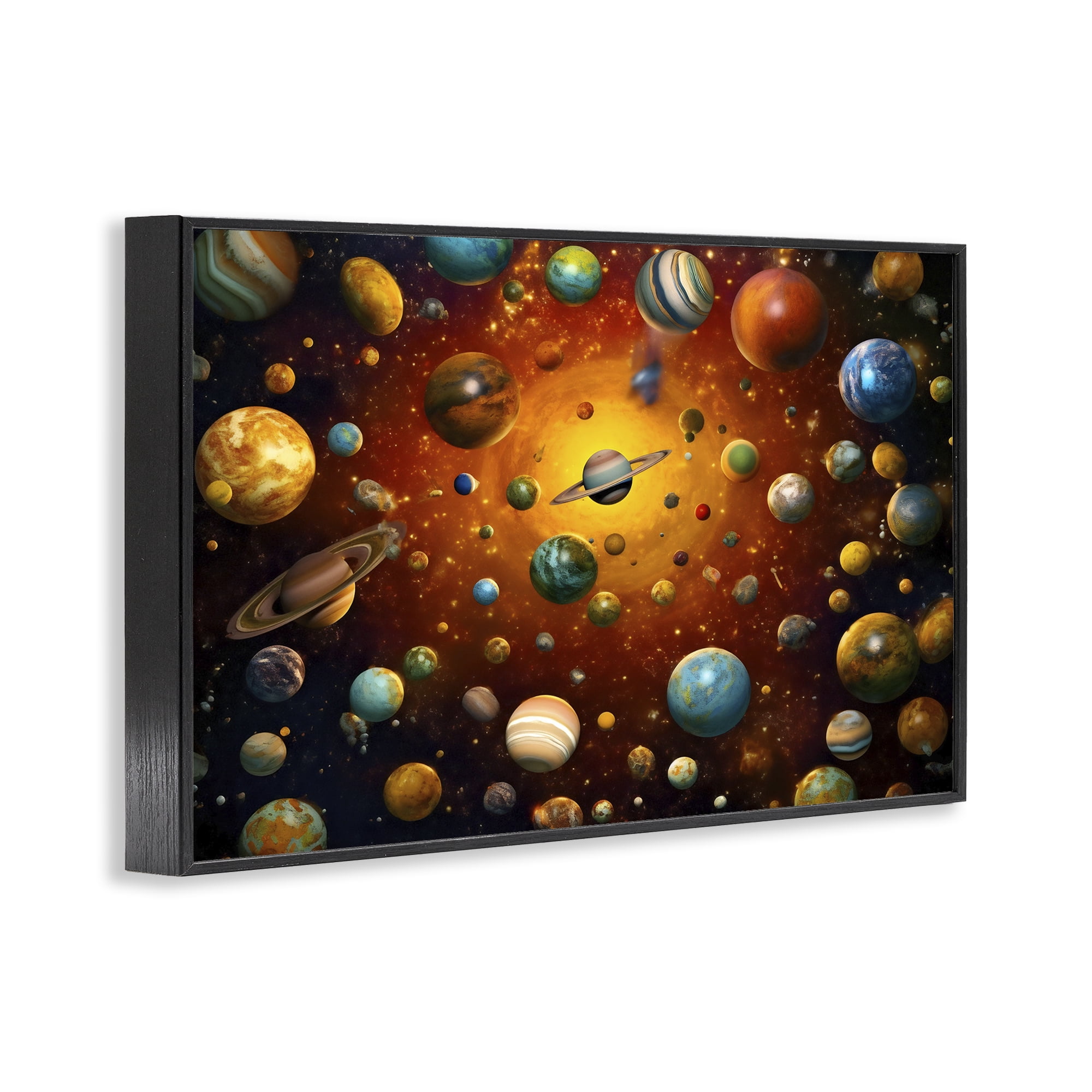 Stupell Industries Cosmic Marbles Galaxy Black Framed Giclee Art, design by Ray Powers