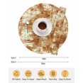 thumbnail image 6 of 15 Inch Round Placemats Set of 4, Brown Ombre Non Slip Heat Insulation PP Table Mats, Gradient Abstract Art Vintage Washable Place Mats for Kitchen Dining Party Table Decor, 6 of 7