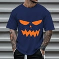 thumbnail image 2 of T Shirts For Man Halloween Pumpkin Graphic Print Loose Short Sleeve Crew Neck Casual Comfortable Tops Fall Outdoor Activities Mens T-Shirts Navy XXL, 2 of 4