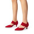 thumbnail image 5 of BURUDANI Women's Kitten Heels Low Pumps Shoes Pointed Closed Toe Slip on Dress Work Bridal Party Wedding, 5 of 6