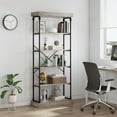 thumbnail image 3 of 73.6" Tall Bookshelf, 6-Tier Industrial Bookcase with Open Book Shelves and Roman Column Legs, for Bedroom Living Room Home Office, 3 of 7