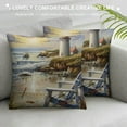 thumbnail image 3 of Chilfamy Ocean Beach Scenery Throw Pillow Cover Nautical Lighthouse Sandbeach Decorative Pillow Case Home Decor Square Pillowcase 18x18in, 3 of 5