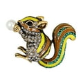 thumbnail image 1 of TISHITA Crystal Rhinestone Children Cute Squirrel Animal Brooch Pin Ornaments Yellow, 1 of 8