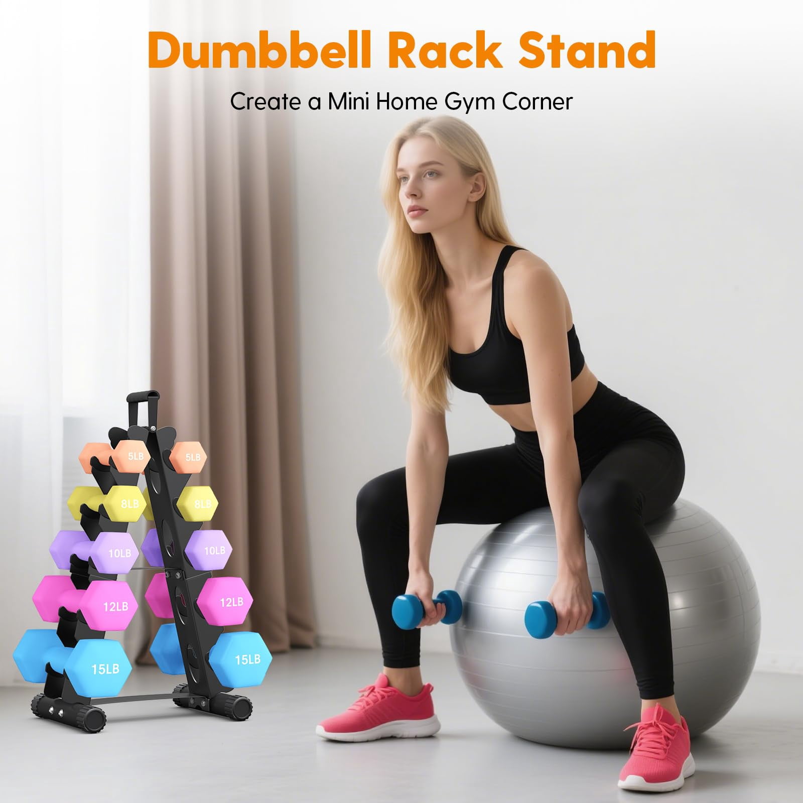 5 Tier | 3-tier Dumbbell Rack Stand Only  A-frame Design Weight With Handle Weights Metal Strength Dumbbells Storage For Home Gym Space Saver (dumbells Not Included)