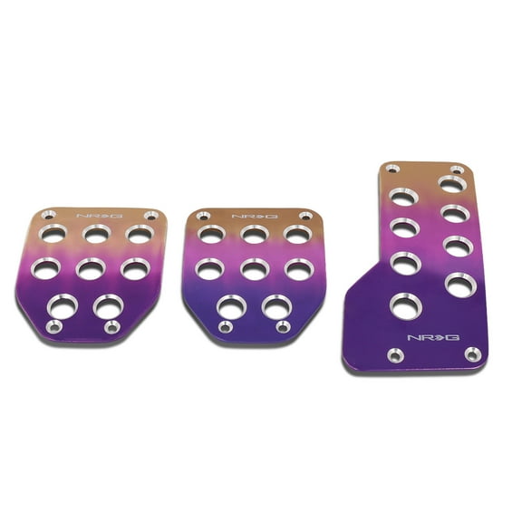 NRG Innovations NRG-PDL-500PT NRG Innovations PDL-500PT Aluminum Manual Transmission MT Foot Pedal Cover Plates Gradient Purple