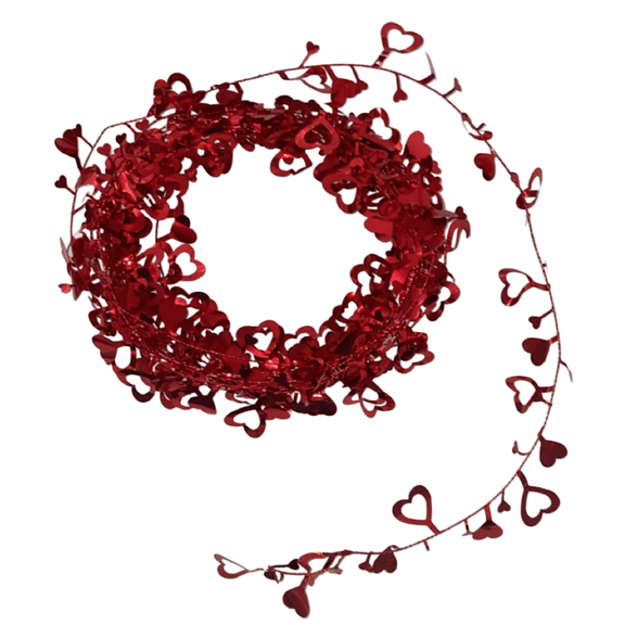 PMU Valentine’s Day Heart Wire Garland 25ft Party Accessory Valentine's Day Theme Event Decoration Indoor/Outdoor Party Accessories 1pc