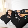 thumbnail image 3 of Manfei Dreamy Heart Print Queen Comforter Set,Lovely Monogrammed Comforter Sets Queen,Black,Black Reversible,3pcs,1 Comforter and 2 Pillowcases, 3 of 7