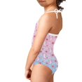 thumbnail image 4 of FOR U DESIGNS Cute Baby Girl Sleeveless Swimsuit Axolotl Halter Neck Bathing Suit for Swimming Surfing Blue Pink Pool Beach Outfit Girls Swimwear Size 3-4 Years, 4 of 6