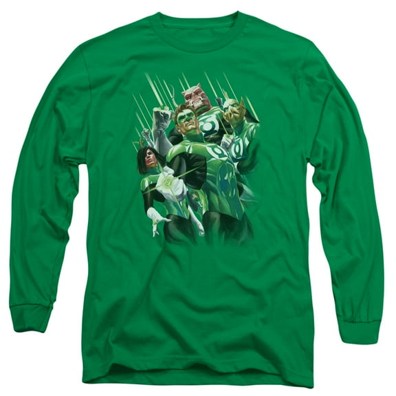 Gl Power Of The Rings Long Sleeve Adult 18/1 T-Shirt Kelly Green