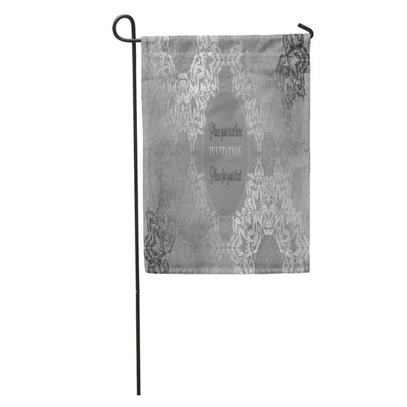 POGLIP Luxury Lace in Antique Gray and Silver Colors Vintage Victorian Garden Flag Decorative Flag House Banner 12x18 inch