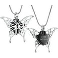 thumbnail image 7 of Butterfly & Heart Stainless Steel Cremation Urn Necklace for Ashes Hollow Butterfly Urn Necklace for Women Men Memorial Keepsake Gifts, 7 of 7