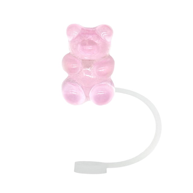 AccessoriesCartoon Bear Silicone Straw Cap Dust-Proof Cartoon U1D0
