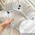 thumbnail image 4 of Full Size Fitted Sheet Set - Halloween 3 Piece Bedding Sets 16" Deep Pocket Fitted Sheet with 2 Pillowcases, Brown White Spooky Green Eyes Ghost Floating Brushed Microfiber Hotel Luxury Bed Sheets, 4 of 9