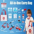 thumbnail image 3 of Joyfy 16-Piece Pretend Medical Kit with Bag for Kids 6 8,  Kids Doctor Role Play Set Includ Reusable Record Cards, Realistic Toy Stethoscope, Dress Up Playset for Toddlers Ages 3+, 3 of 10