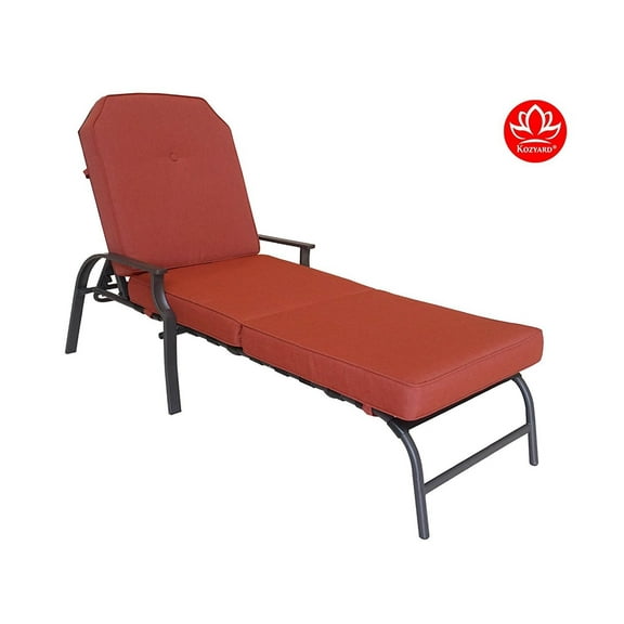 Kozyard Maya Outdoor Steel Polyester Chaise Lounge ( Terracotta Red)
