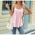 thumbnail image 3 of Dycnvjo Women'S Tank Tops Sleeveless Summer Top Spaghetti Strap Spring Shirt Loose Fit Beach Vacation 2025 Casual Light Pink L, 3 of 7