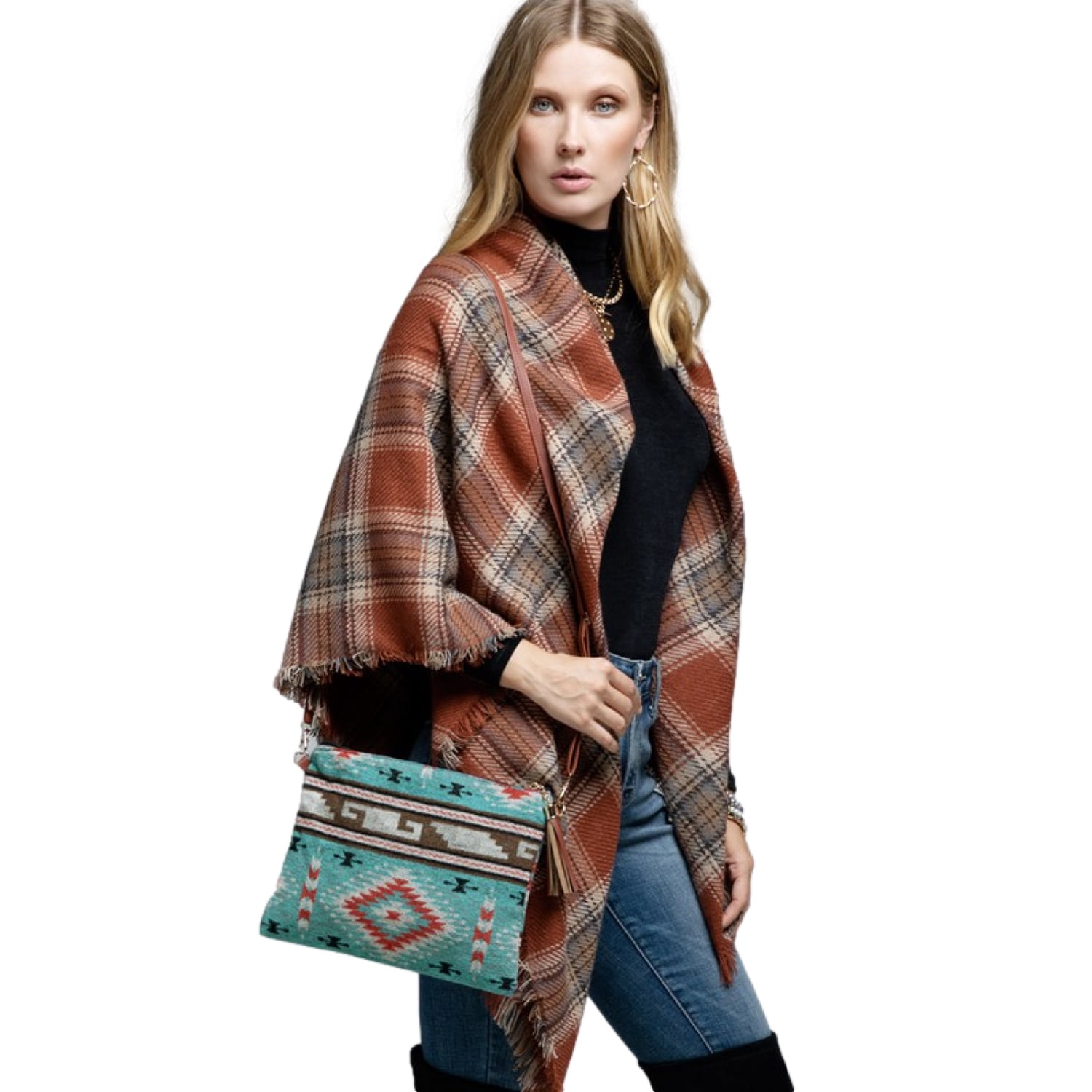 PacificPlex Clutch Bag Purse Southwestern Crossbody Women's, Turquoise