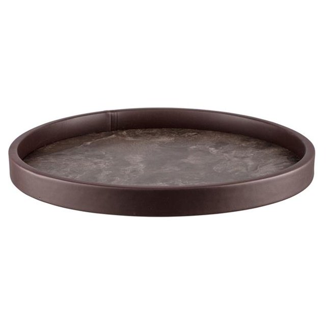 Kraftware 55330 14 in. Round Serving Tray, Tunesia Stone