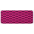 thumbnail image 1 of Hot Pink Kitchen Mat, Pink Hearts Inside Big Black Spots Pattern in Symmetric Order Girlish Love, Plush Decorative Kitchen Mat with Non Slip Backing, 47" X 19", Magenta Black, by Ambesonne, 1 of 1