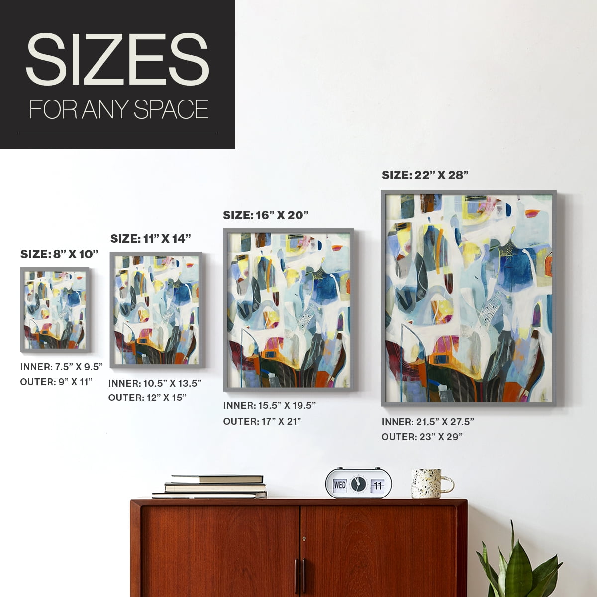 Open Verse in Gray Solid Wood 16 x 20 Framed Print