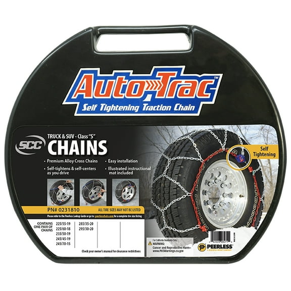 Peerless Chain 0231810  AutoTrac Tire Chains, 1 Pair, Self-Tightening for Winter Safety