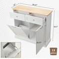 thumbnail image 6 of HARIPUL 13 Gallon Tilt Out Trash Cabinet Waste Bins Hidden Trash Bin with Drawer & Adjustable Shelf & for Kitchen, White, 6 of 6